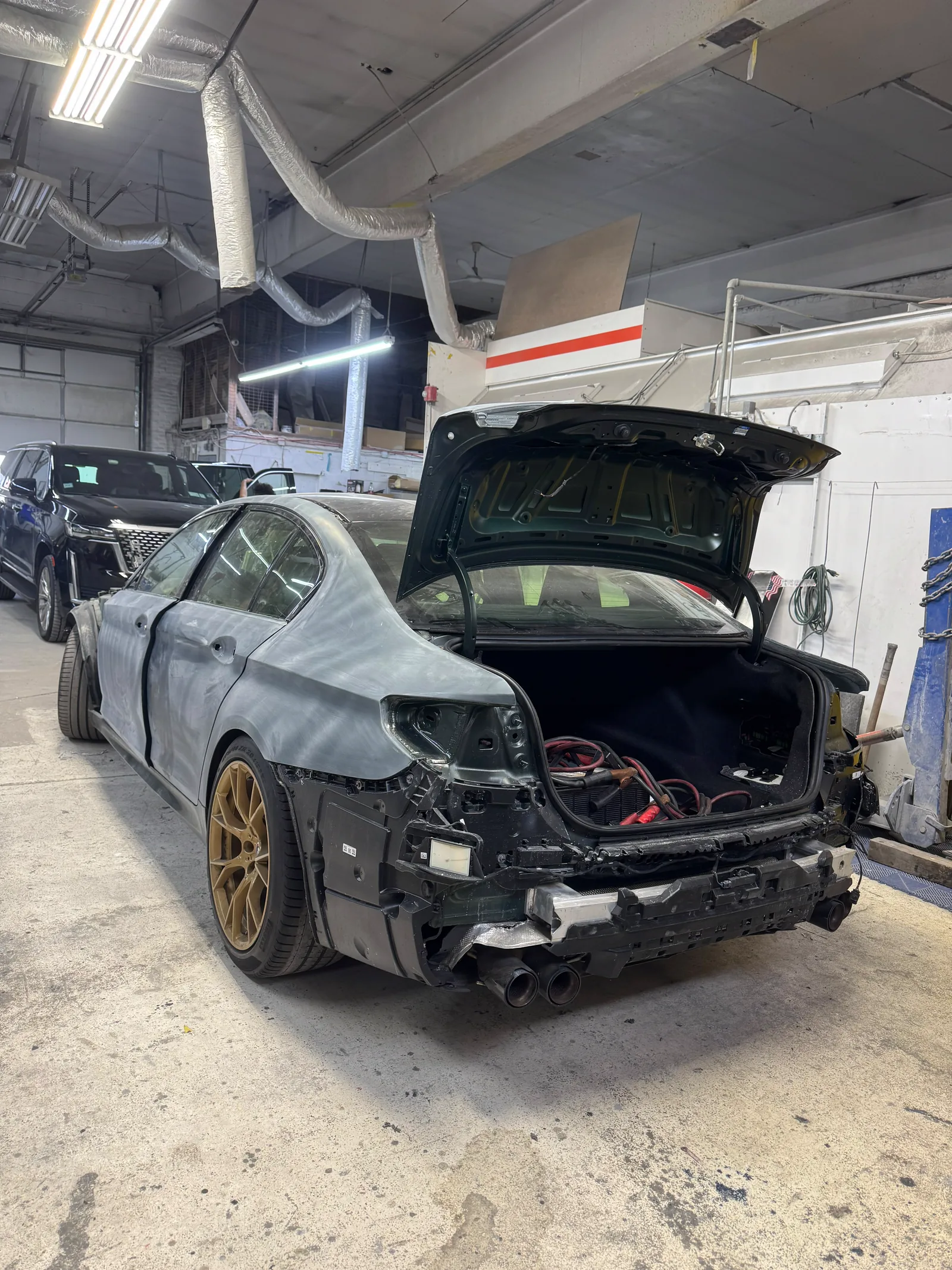 Wide view of the bay with an M5 in primer